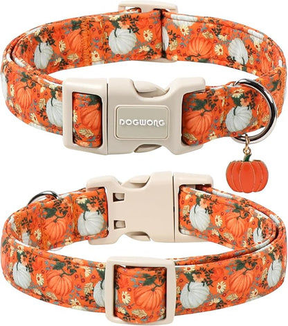 DOGWONG Fall Pumpkin Dog Collar- Cute Daisy Pumpkin Dog Collars Adjustable - Image 2