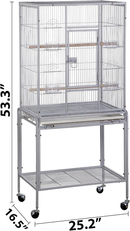 SUPER DEAL 53-Inch Rolling Bird Cage Large Wrought Iron Cage - Image 5