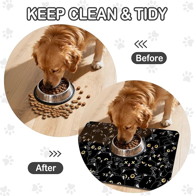 Cat Food Mat for Pet Dog Food Mat, Non-Slip Cat Pet Feeding Mats for Floor - Image 2