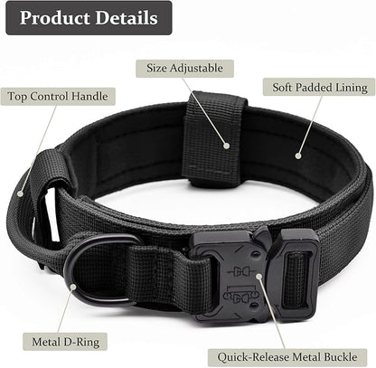 Tactical Dog Collar, Adjustable Military Training Nylon Dog Collar - Image 2