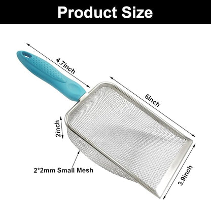 Murtenze Stainless Steel Cat Litter Scoop, Non-Stick Coated Metal Fine Sand - Image 3