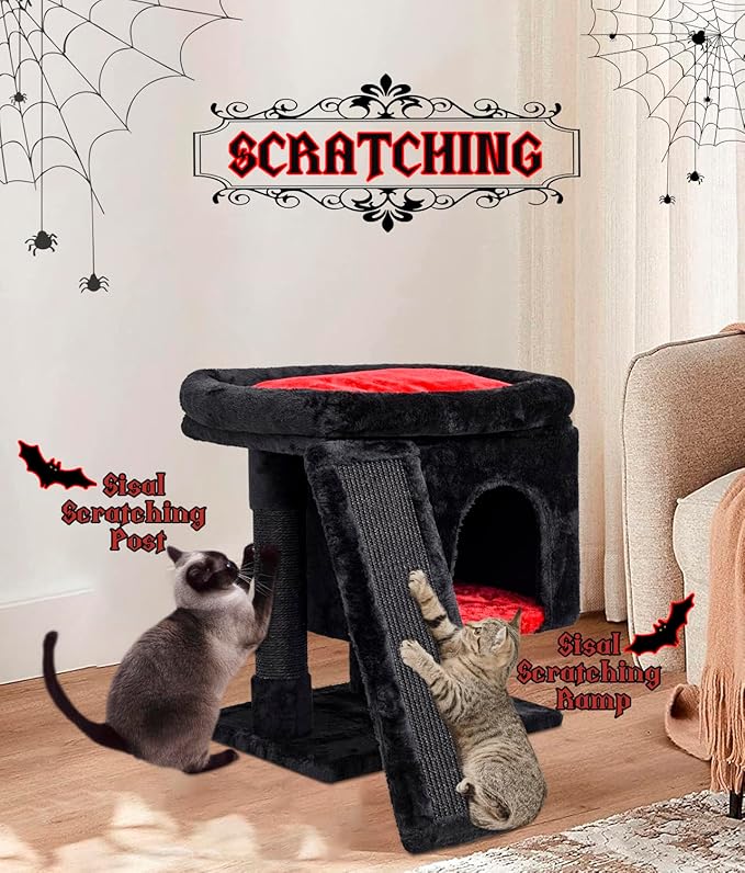 SYANDLVY Gothic Cat Tree with Coffin Bed - Image 7