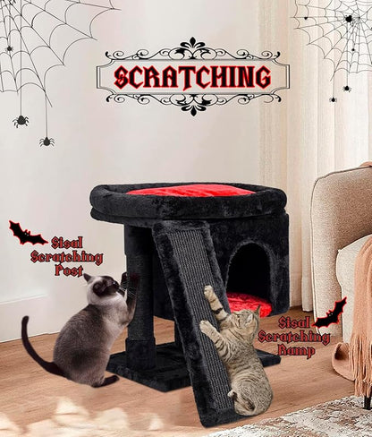 SYANDLVY Gothic Cat Tree with Coffin Bed - Image 7