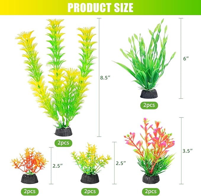 AQUANEAT Artificial Fish Tank Plants, Aquarium Decorations - Image 2