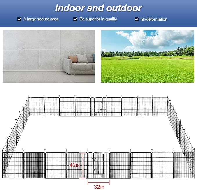 BestPet | Dog Playpen | 40 Inch, 32 Panels | Heavy Duty Metal Pet Exercise Pen - Image 7