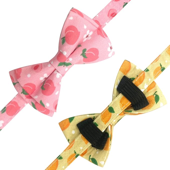 2 Pack Cotton Cat Collar with Bow Tie and Bell - Image 5