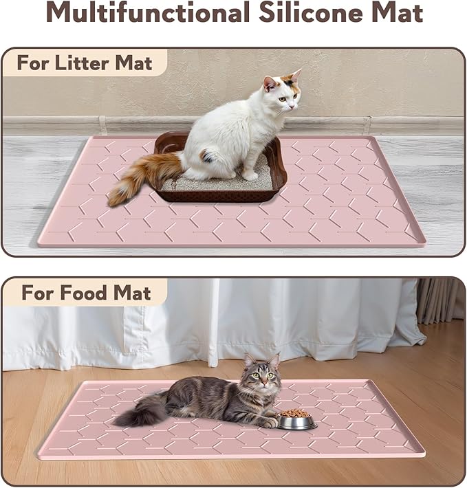 Silicone Cat Litter Trapping Mat, Large Waterproof 34" X 22" Cat Litter Box Mat - Image 6