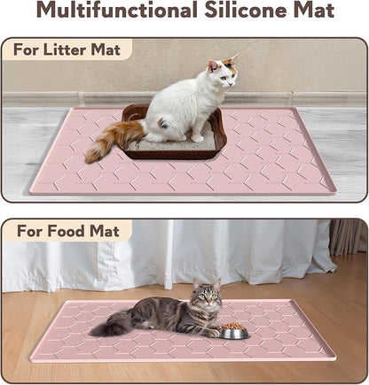 Silicone Cat Litter Trapping Mat, Large Waterproof 34" X 22" Cat Litter Box Mat - Image 6