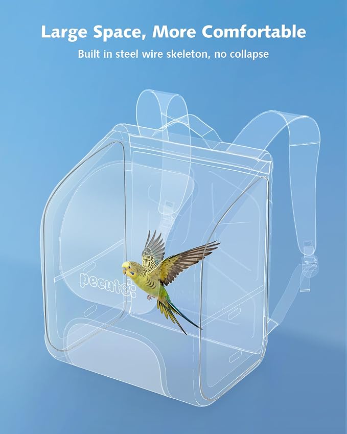Pecute Bird Backpack Carrier for Small Birds, Bird Carrier - Image 2