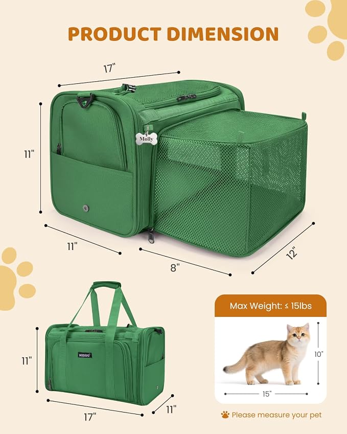 MIDOG Cat Carrier Soft for Small to Medium-Sized Cats, TSA Airline Approved - Image 8