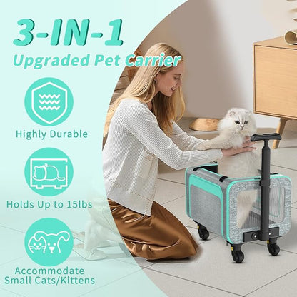 Rolling Pet Carrier with Detachable Wheels - Image 7