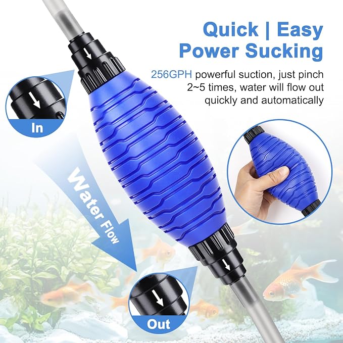 fishkeeper Quick Aquarium Siphon Pump Gravel Cleaner - Image 3