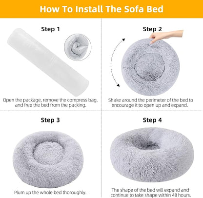 Nisrada Dog Bed for Small Medium Large Dogs, 30 inch Calming Dogs Bed, - Image 7