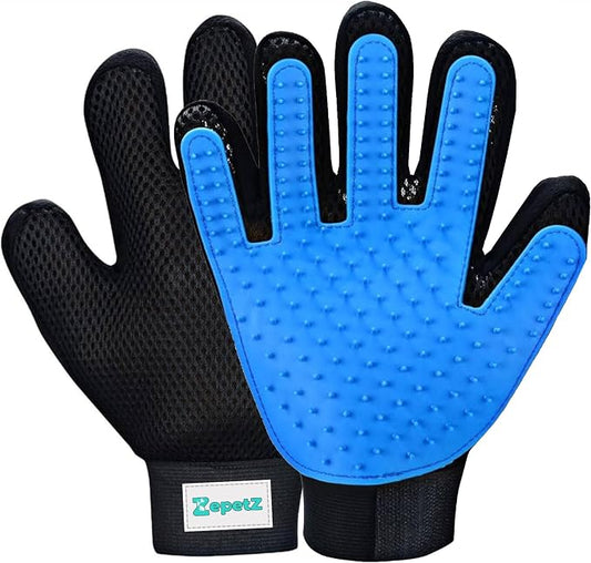 Pet Hair Remover Glove – Blue, Reusable Grooming Glove by ZepetZ