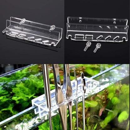 Fdit Acrylic Water Plants Grass Maintenance Tool Holder Aquarium Rack Organizer - Image 3