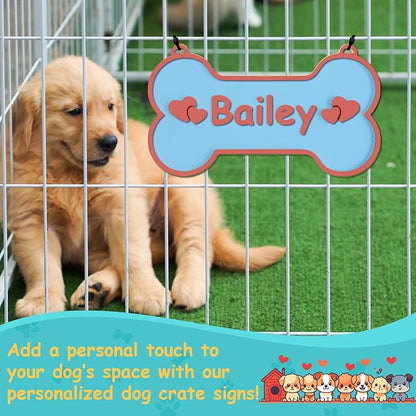 Personalized Dog Crate Sign Custom Dog Kennel Accessories Name Plate Doghouse - Image 6