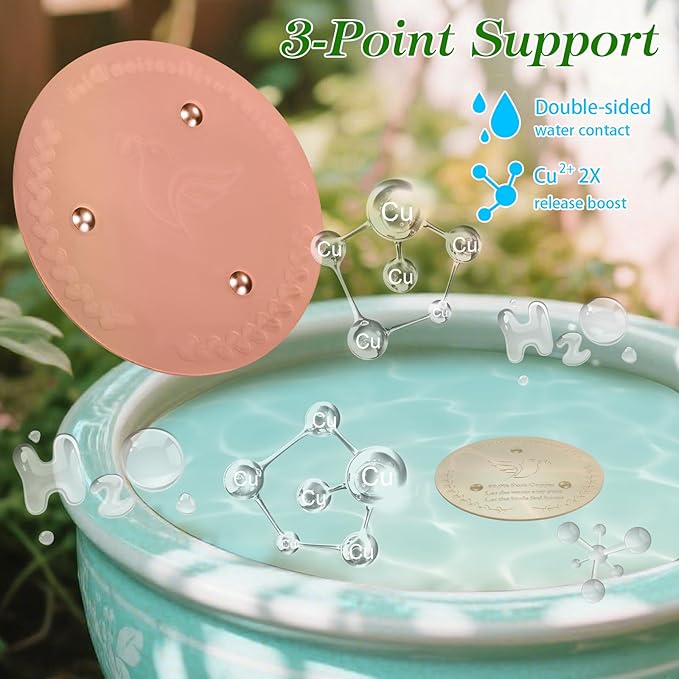 Bird Bath Copper Disk, Sturdy 1mm 99.9% Pure Copper Disk, Triple-Point Support - Image 5