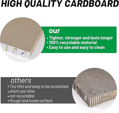 PatiencET Cardboard Cat Scratcher Pads, Double-Sided, Catnip Included, - Image 5