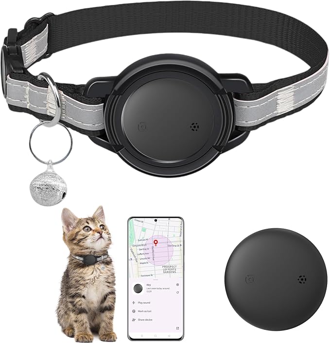 Google Android Cat Tracker Collar, Mini Cat GPS Tracker, Smart Pet Activity by Vebiso