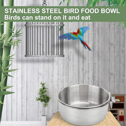 Bird Feeding Dish Cups 3 Pack Parrot Food Bowl Cage - Image 3