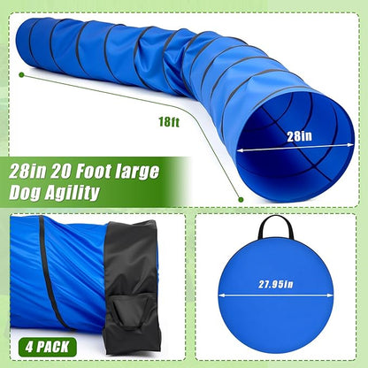 28 in 18 Foot Blue Extra Large Dog Agility Tunnel - Image 2