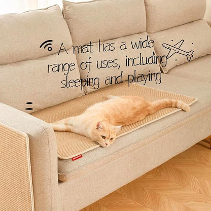 Cat Scratch Mat, 23.6 X 15.7 Inch, Natural Sisal Cat Scratching Mat - Image 4