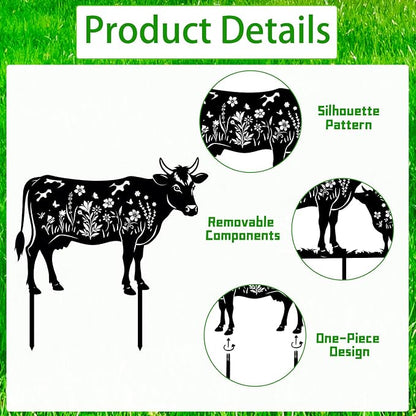 Cow Metal Garden Stakes Yard Decor, Cow Gifts - Image 2