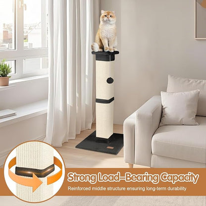 Cat Scratching Post 33 inch for Indoor Cats, High Cat Scratch Post Black - Image 4
