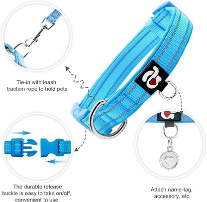 azuza Reflective Dog Collar, Soft Neoprene Padded Pet Collar - Image 2