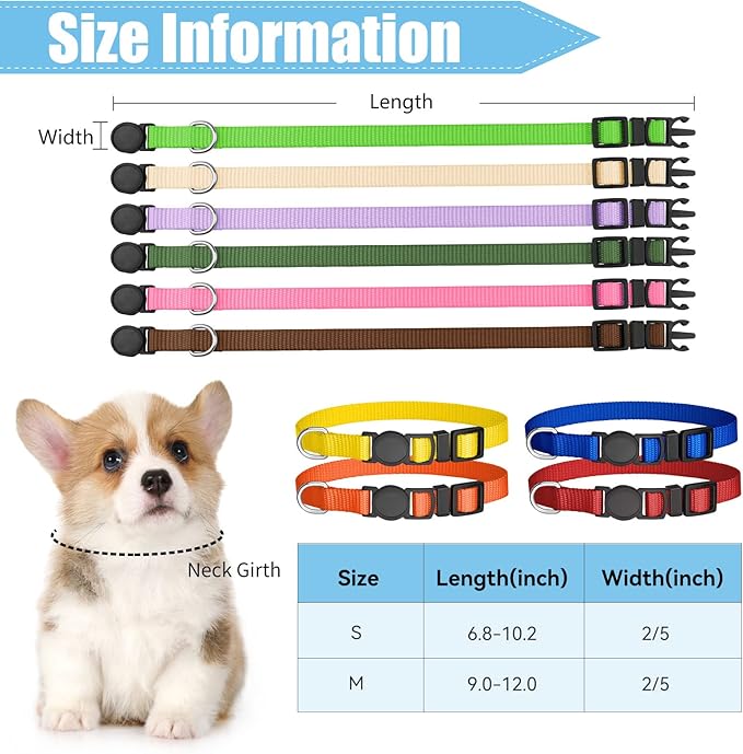 16 PCS Puppy Collars for Small Puppies, Safety Buckle Puppy Collars for Litter - Image 5