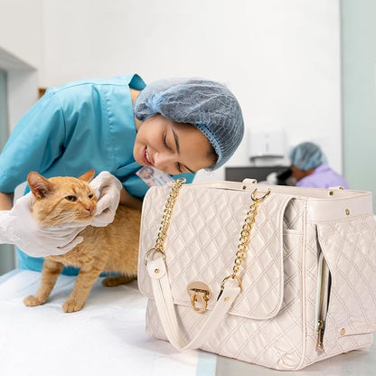 Fashion Pet Carrier Dogs Cat Small Animals Purse Bag, Leather Pet Carriers Dog - Image 6