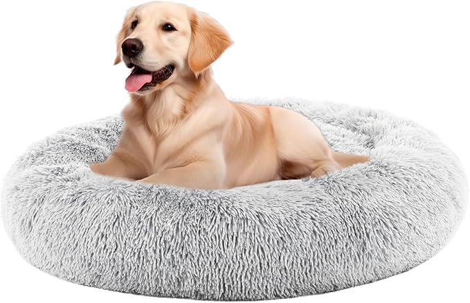 Sweetcrispy Donut Dog Bed, Large Round Calming Cat Bed by Sweetcrispy