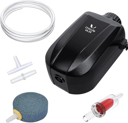 Uniclife Aquarium Air Pump Dual Outlet Fish Tank Aerator by UnicLife