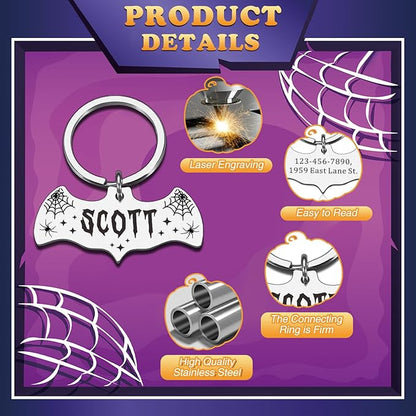 Bat Dog Tag, Halloween Personalized Dog Tags - Image 3