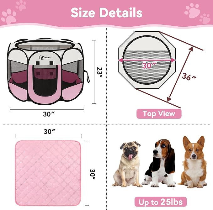 Dog Cat Playpen, Puppy Pet Playpen Indoor - Image 3