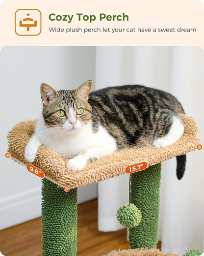 PEQULTI 4-in-1 Cactus Cat Tree, Cat Scratching Post - Image 7