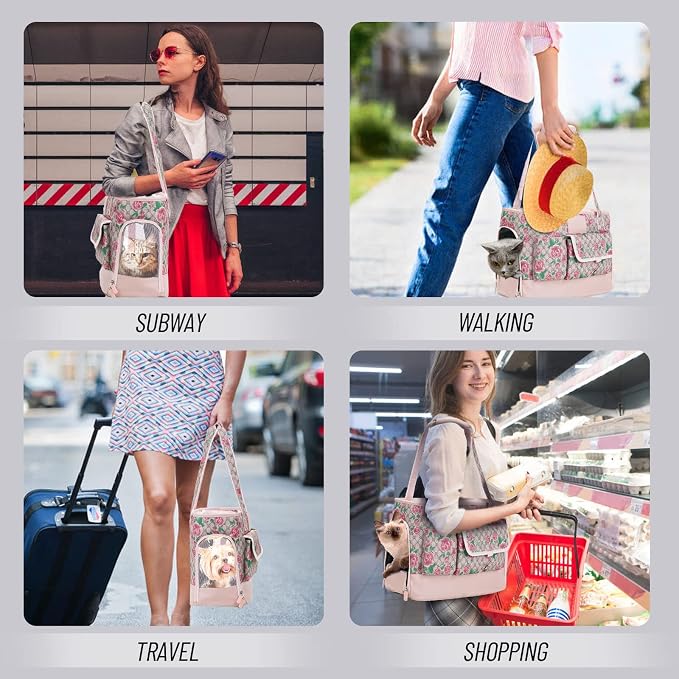 Dog Carrier, Cat Carrier, Pet Carrier, Foldable Waterproof Premium PU Leather - Image 2