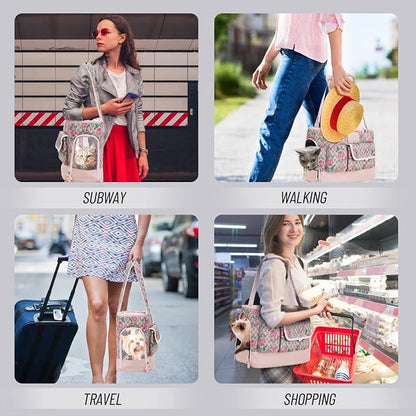 Dog Carrier, Cat Carrier, Pet Carrier, Foldable Waterproof Premium PU Leather - Image 2