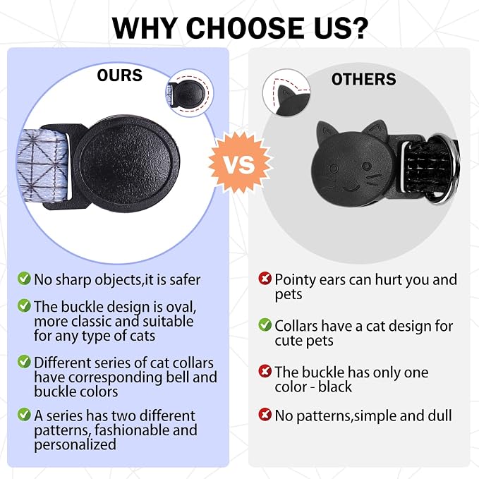 Breakaway Cat Collar with Bell & Cute Pendant, 2 Pack Kitten Collars with - Image 5
