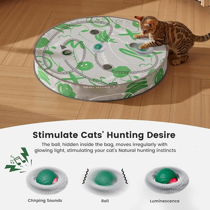 Gardner Pet Interactive Cat Toys Ball, Self Moving Ball in 4 Holes Play Mat - Image 3