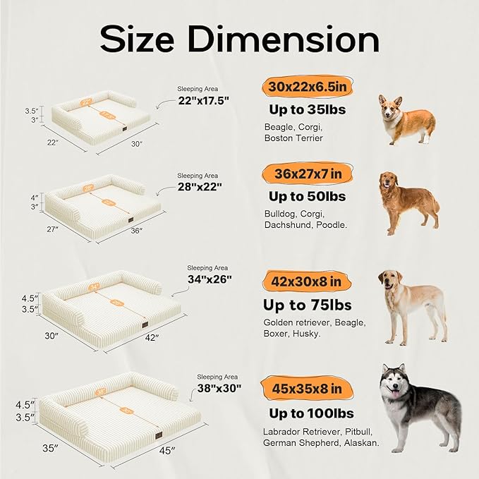 Dog Beds Large Size Dog, Waterproof Memory Foam Large Dogs Bed - Image 3