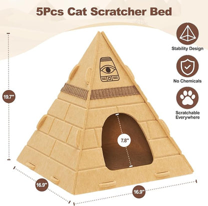 Cat House for Indoor Cats, Scratch-Resistant Cat Cave, Felt Cat Hideaway - Image 4