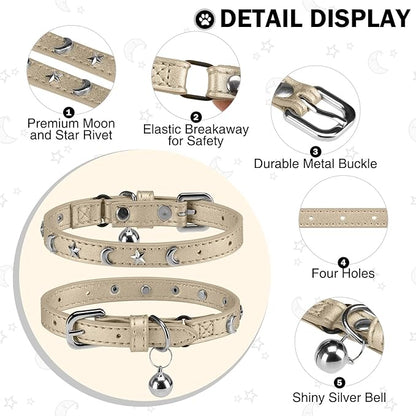 Leather Cat Collars for Boy Girl Cats - Image 2