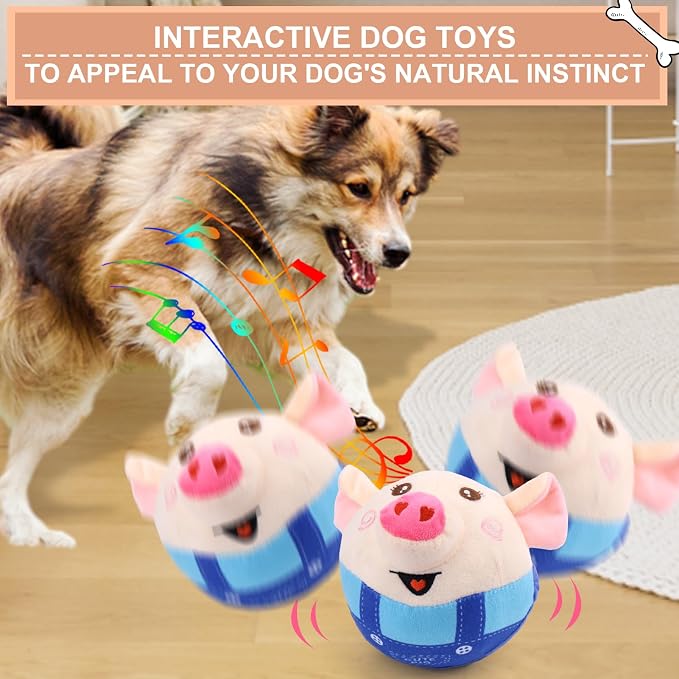 BABORUI Interactive Dog Toys Pig, Jumping Squeaky Dog Toys - Image 2