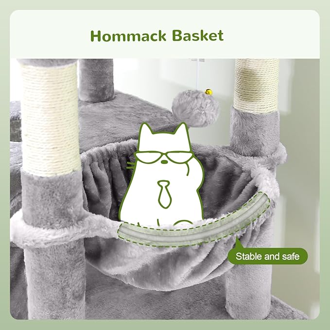 Globlazer Heavy Duty Cat Trees for Large Cats, Sturdy 72in Maine Coon Cat Tree - Image 5