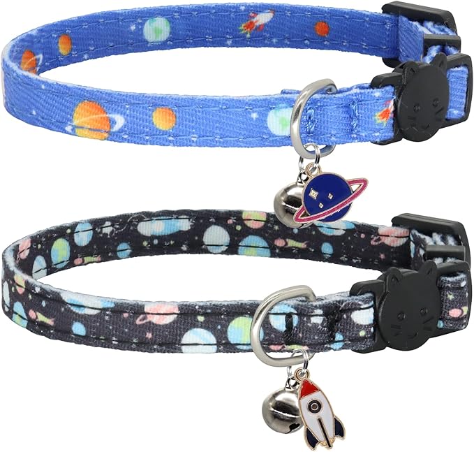 Cat Collar Breakaway, 2 Pack Cotton Cats Collars by Giecooh
