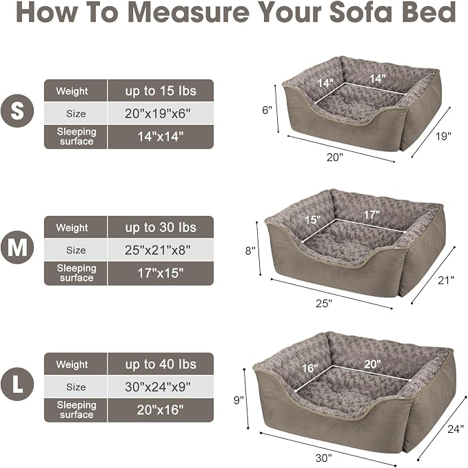 JOEJOY Rectangle Dog Bed for Large Medium Small Dogs - Image 4