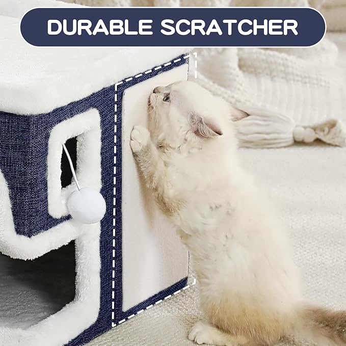 Cat Houses for Indoor Cats, Covered Cat Cave Bed - Image 7