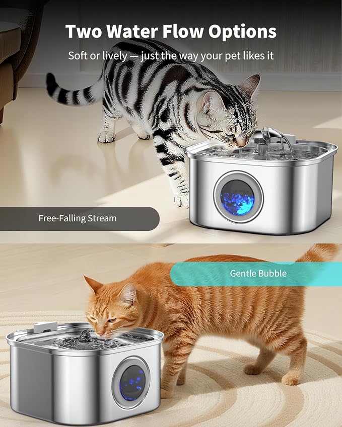 Cat Water Fountain Stainless Steel, 3.2L/108oz Cat Fountain - Image 6