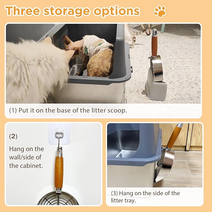 Stainless Steel Litter Scoop, Kitty Litter Scooper, Metal Cat Litter Scoop - Image 5